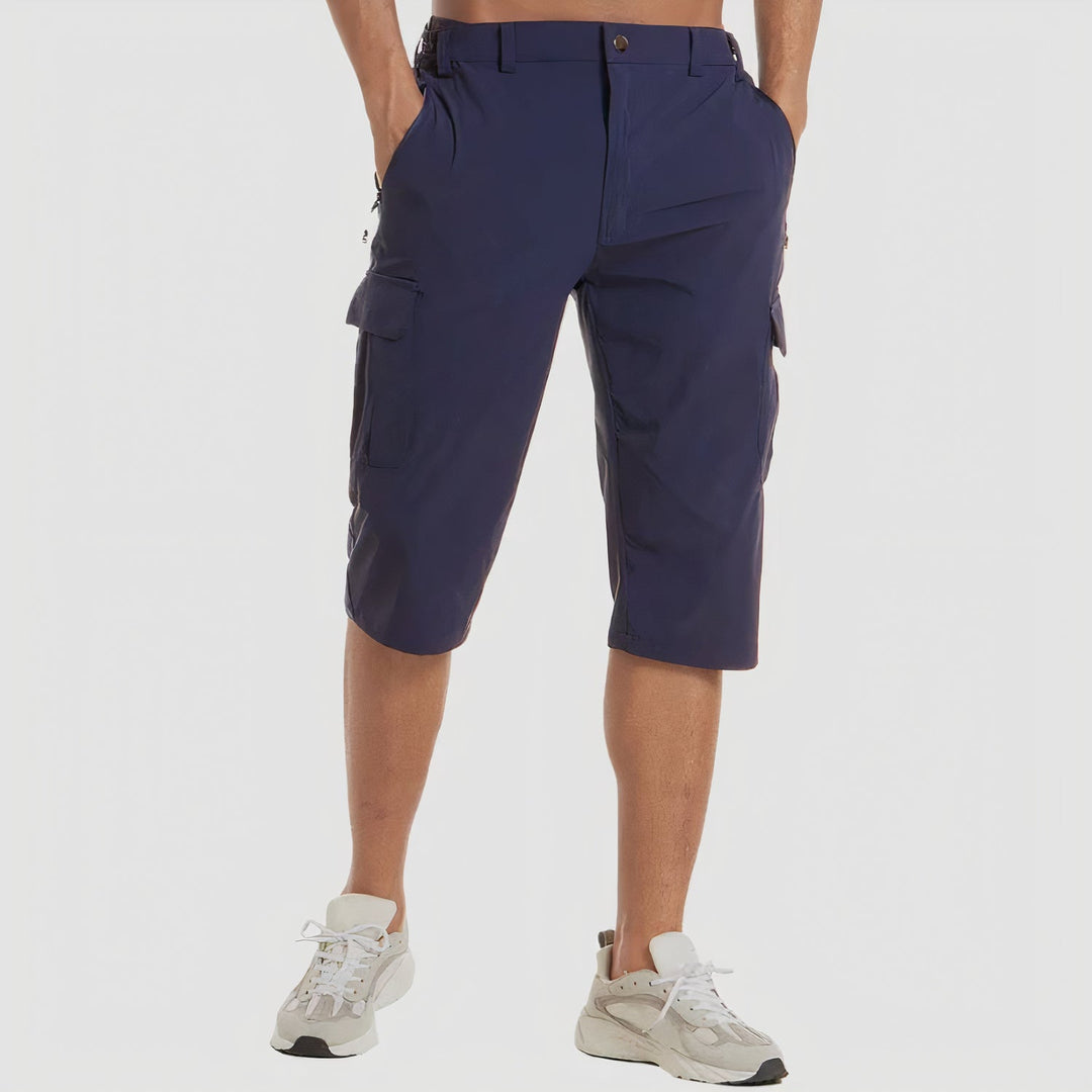 Pantaloncini cargo uomo leggeri, perfetti per vacanze estive, con tasche pratiche.