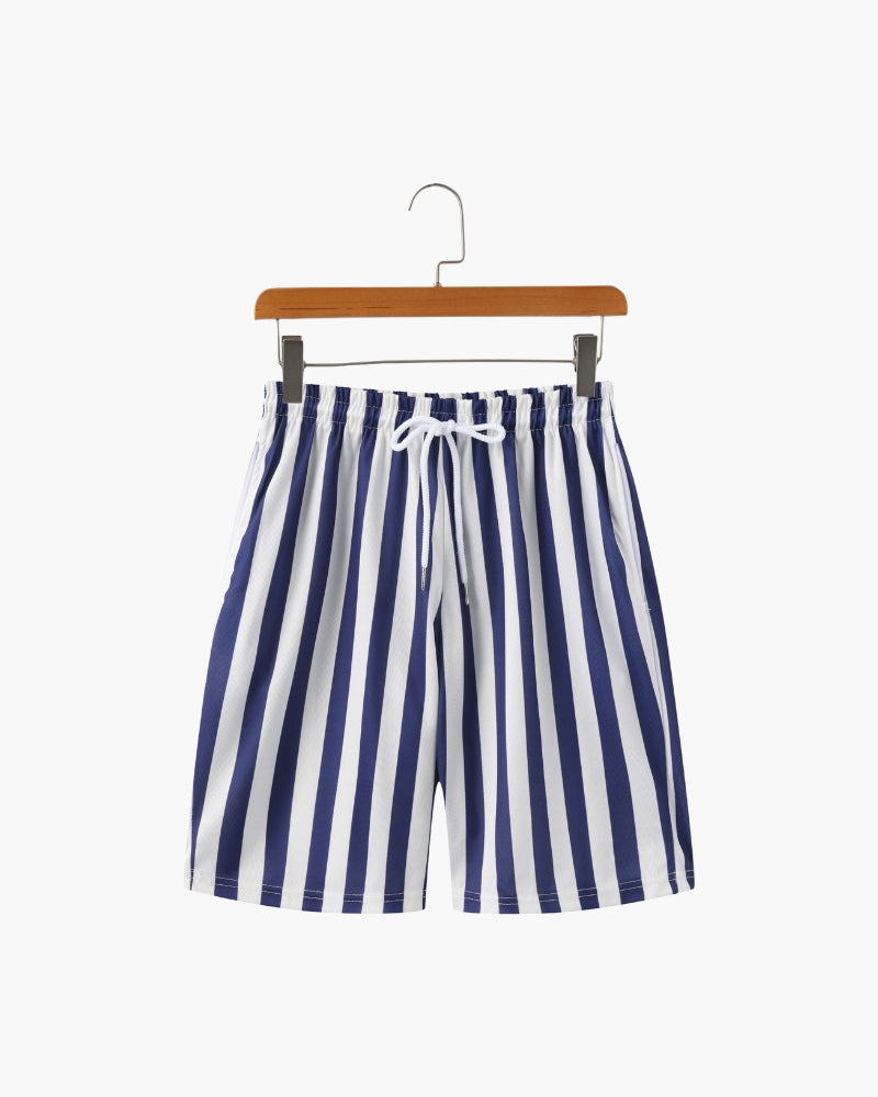 Pantaloncini da bagno uomo a righe, asciugatura rapida. Ideali per spiaggia, piscina e sport acquatici estivi.