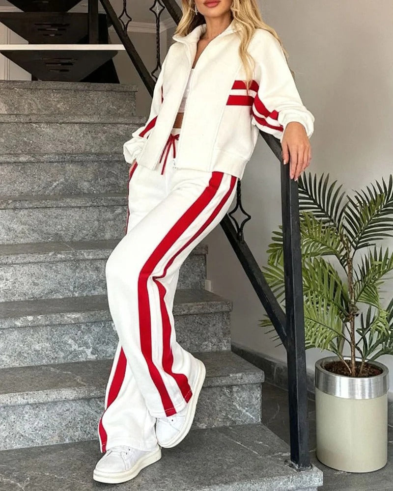 Completo donna versatile, set relax due pezzi per outfit sportivo chic, casual o loungewear confortevole.