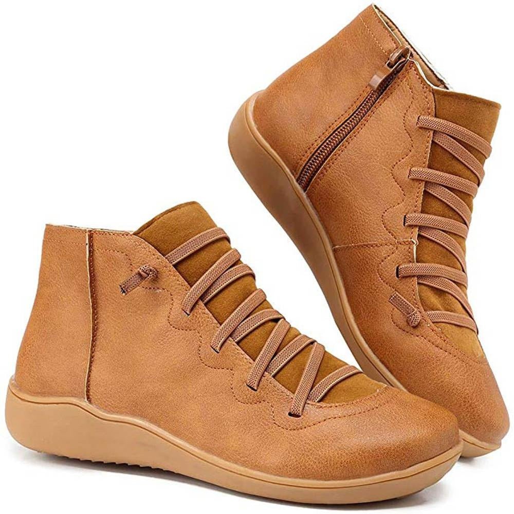 Stivaletti donna neri con lacci e zip, perfetti per l'autunno-inverno, stile casual-elegante e comfort.