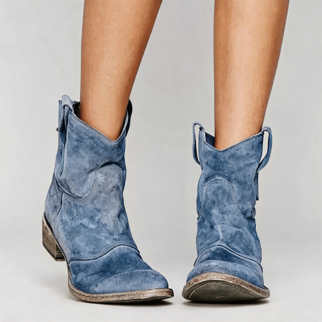 Stivali donna western comodi con tacco basso, perfetti per look casual autunnali. Eleganza quotidiana.