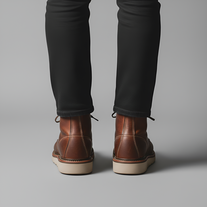 Stivali uomo marroni versatili, perfetti per calzature casual e moda maschile robusta.