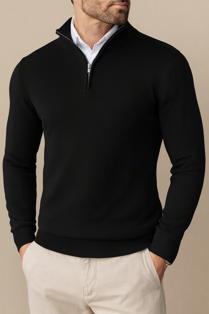 Maglia uomo versatile con zip, ideale per strati e look casual o più raffinati, comfort quotidiano.