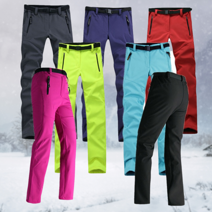 Pantaloni trekking impermeabili donna, leggeri e confortevoli, perfetti per lunghe passeggiate e sport.