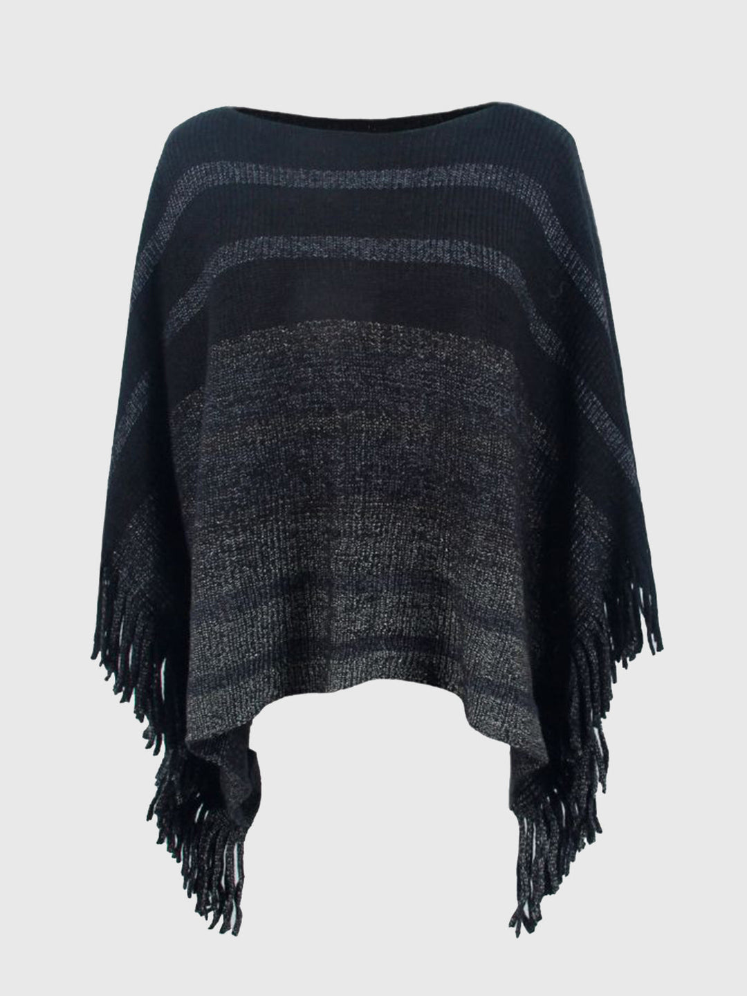 Elegante poncho donna con frange, ideale per un look casual-chic. Disponibile in vari colori come nero o beige.
