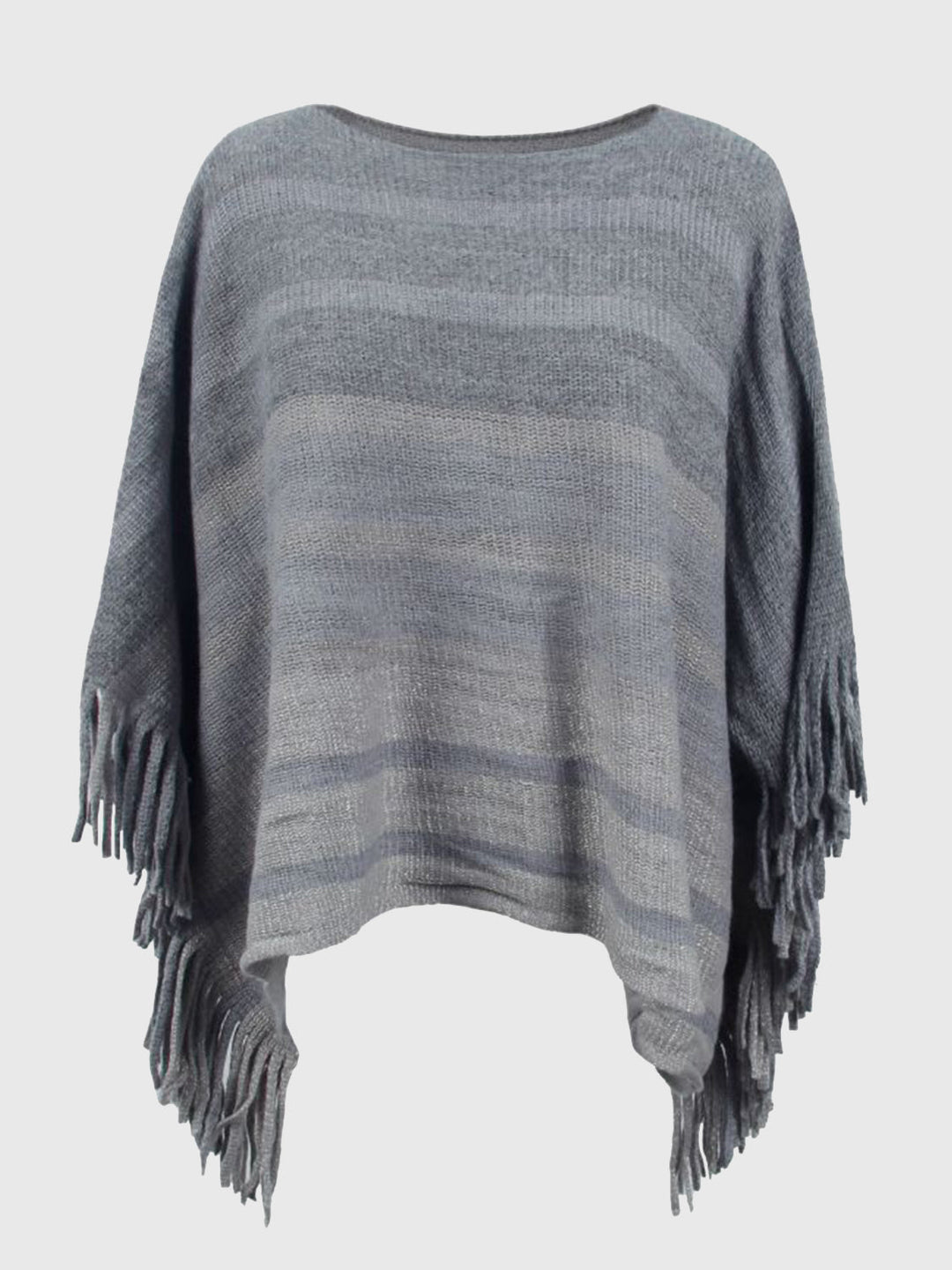 Poncho donna con frange, stile elegante e morbido per comfort quotidiano. Top oversize versatile e di tendenza.