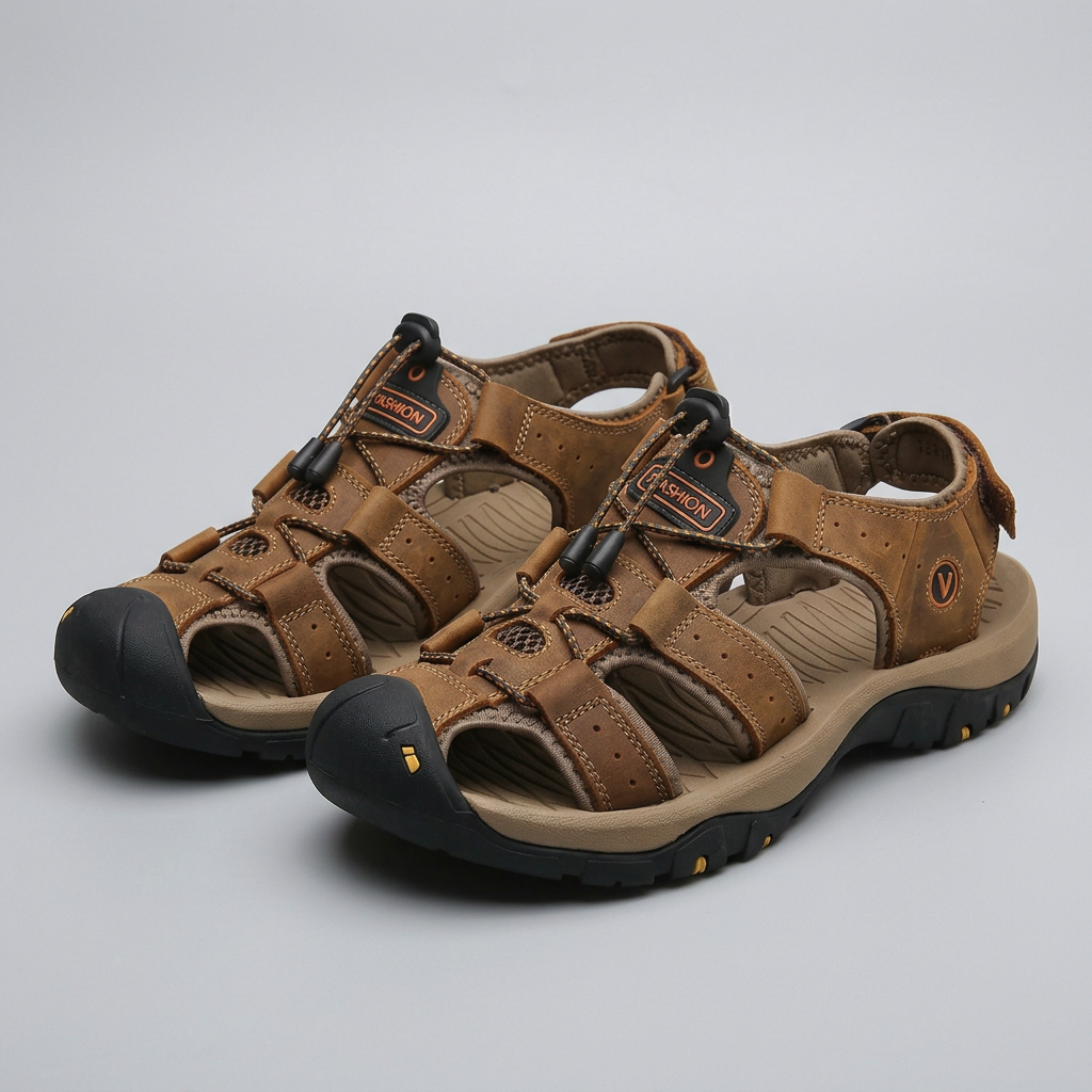 Sandali Atlas uomo con punta chiusa, perfetti per trekking e outdoor. Supporto anatomico e durabilità.