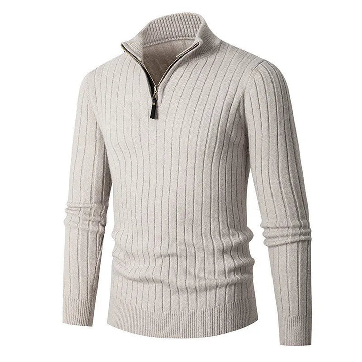 Maglione uomo collo alto e mezza zip, un pullover versatile per abbigliamento invernale casual ed elegante, moda uomo.