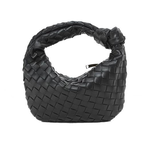 Mini borsa intrecciata da donna con manico annodato, stile trendy. Perfetta borsa a mano o tracolla elegante.