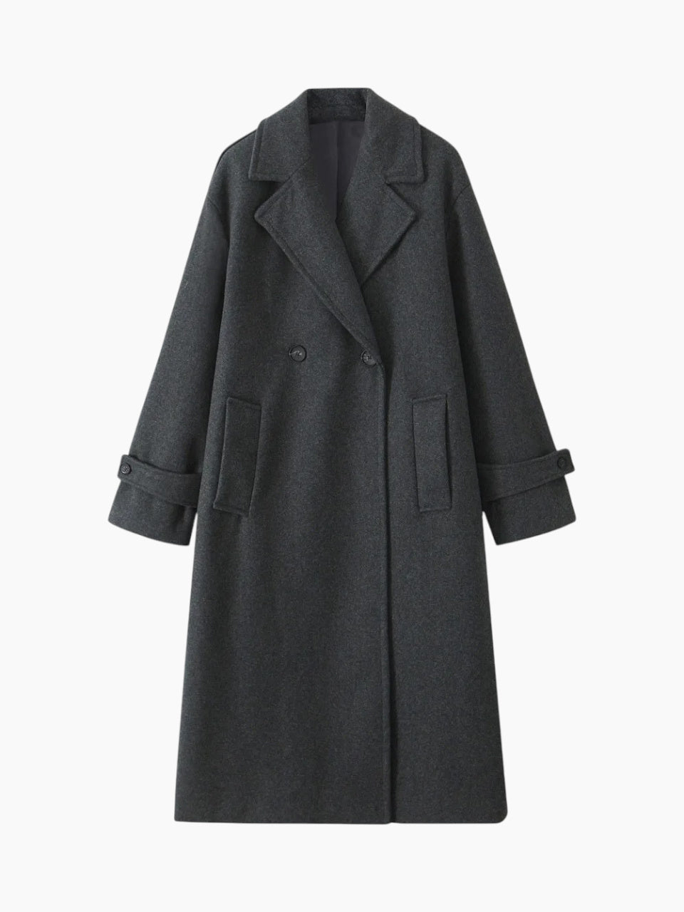Trench donna doppiopetto elegante, perfetto come capospalla antivento per la moda urbana di mezza stagione.
