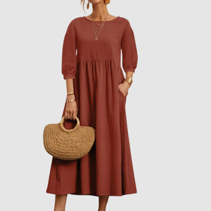 Abito lungo donna per autunno/primavera, vestito oversize soffice, comodo, casual ed elegante.