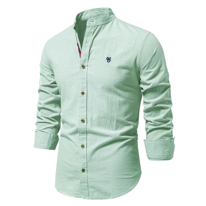 Camicia uomo moderna e resistente a manica lunga, elegante e casual, versatile per moda e stile classico maschile.