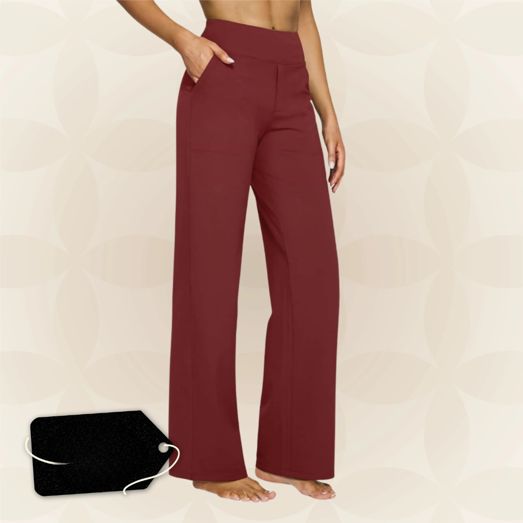 Pantaloni vita alta donna per un comfort senza pari, tessuto elasticizzato per ogni movimento.