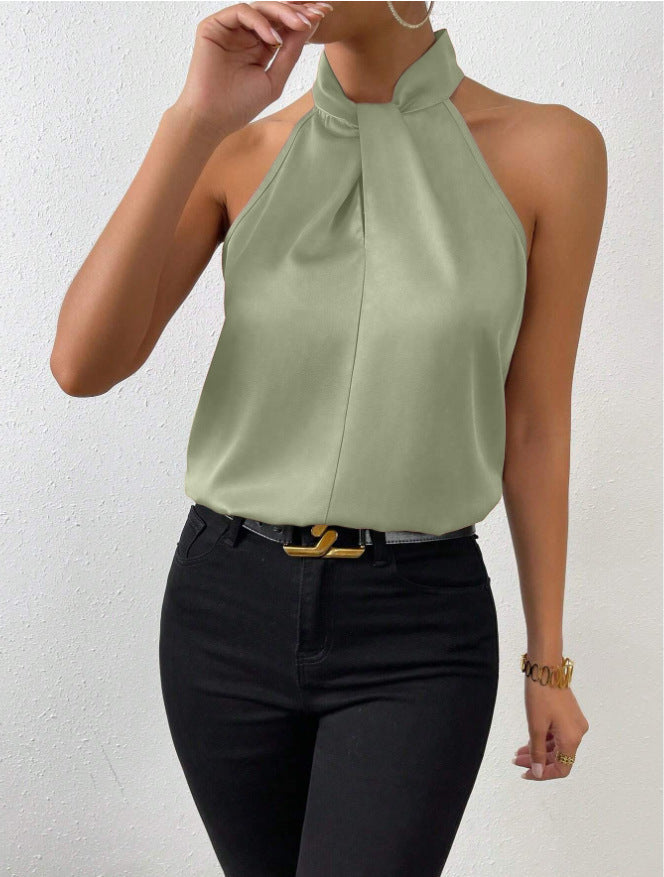 Blusa estiva donna, scollo all'americana e laccetti. Per un look casual chic e confortevole.