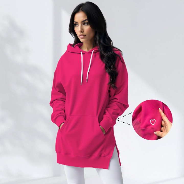 Vestito felpa invernale da donna, caldo e morbido, ideale per un abbigliamento casual confortevole.