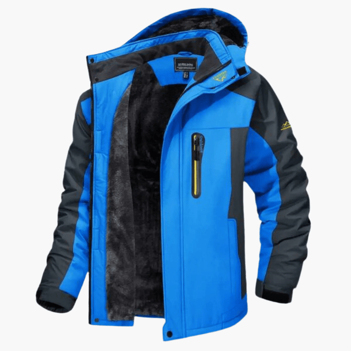 Giacca sportiva uomo antivento e impermeabile, tessuto resistente per protezione e comfort in viaggio outdoor.