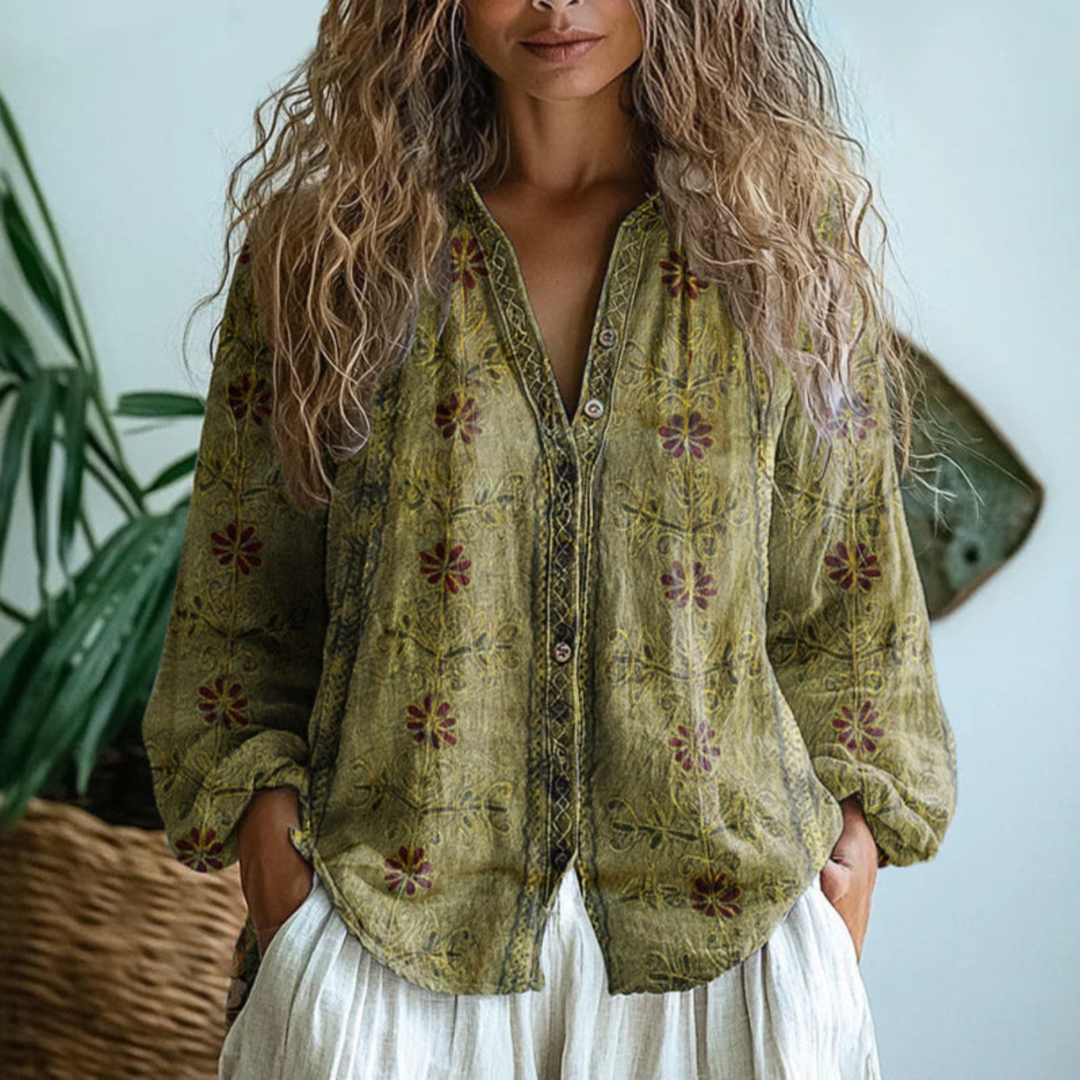 Blusa donna a righe viola, elegante e versatile. Con bottoni e maniche lunghe, ideale per ufficio.