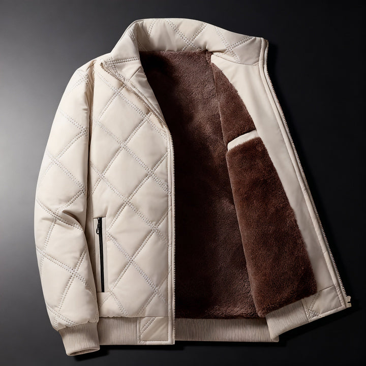 Bomber uomo invernale trapuntato, giacca calda e alla moda, ideale per un look casual e confortevole.