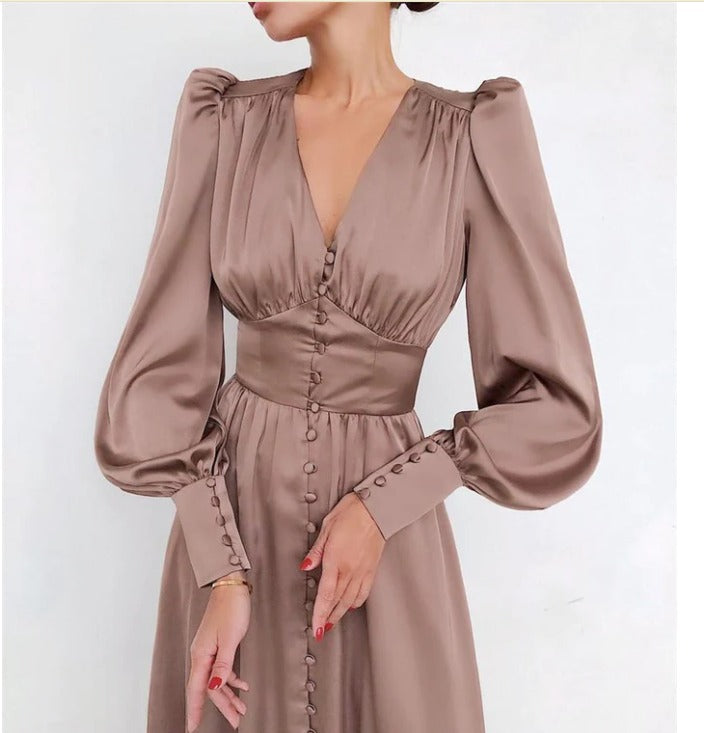 Abito blu elegante donna, vestito da sera di lusso, perfetto per occasioni formali e cerimonie.