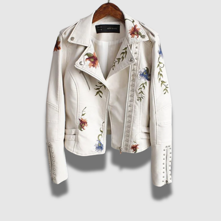 Giacca donna floreale vivace, ideale per primavera ed estate, aggiunge un tocco elegante e casual ad ogni outfit.