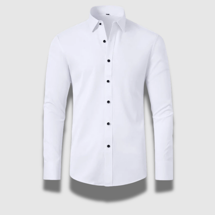 Camicia uomo moderna vestibilità, elasticizzata antipiega, per un look business e casual impeccabile.