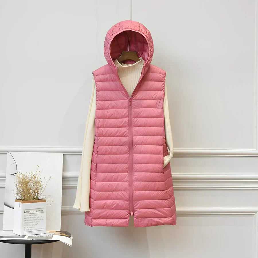 Elegante cappotto lungo donna senza maniche, un must-have per la moda italiana. Soprabito versatile e raffinato.