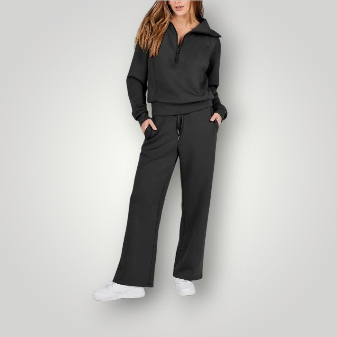 Set donna due pezzi elegante e versatile, perfetto per un look casual chic. Abbigliamento comodo e di moda.
