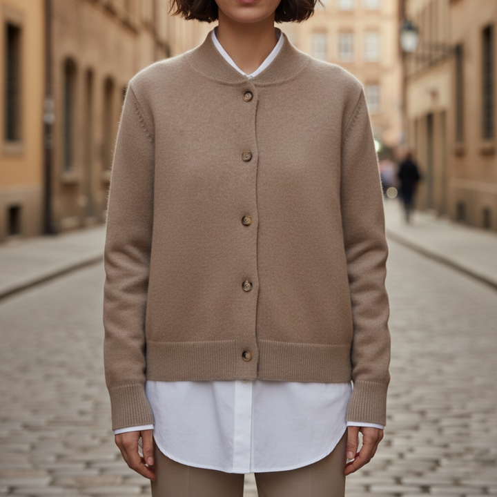 Cardigan bomber donna con bottoni, maglione versatile ed elegante per il tuo guardaroba autunno inverno. Varie taglie.
