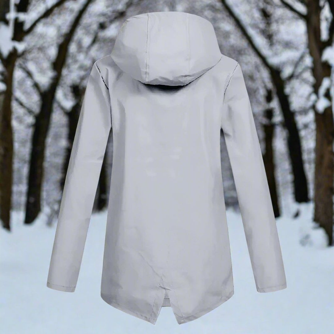 Giacca donna moda autunno-primavera, con zip, cappuccio e polsini per vestibilità ottimale.