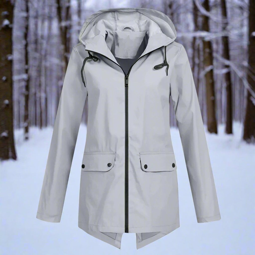 Versatile giacca da donna casual, con zip, cappuccio e polsini regolabili, multicolore.