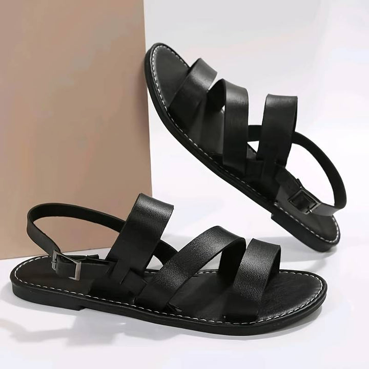 Sandali donna estivi rossi a tre fasce, un tocco vivace per le tue scarpe estive. Eleganza e comfort garantiti.