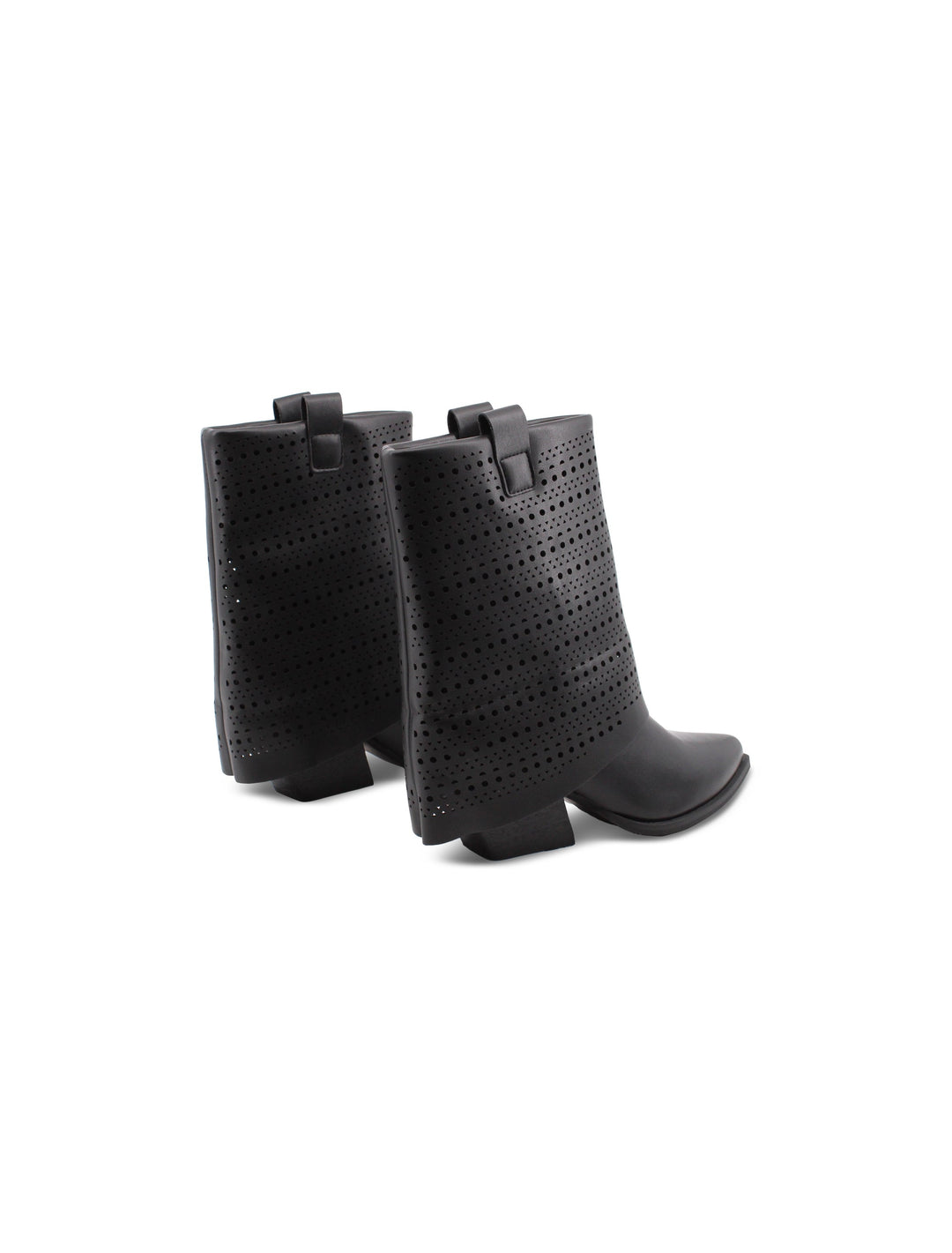 Stivali donna neri texani con risvolto e tacco 6 cm, ideali per un look country chic e versatile.