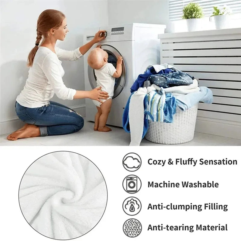 Coperta lambswool per tutte le stagioni, morbida, calda e lavabile, comfort versatile per letto e divano.