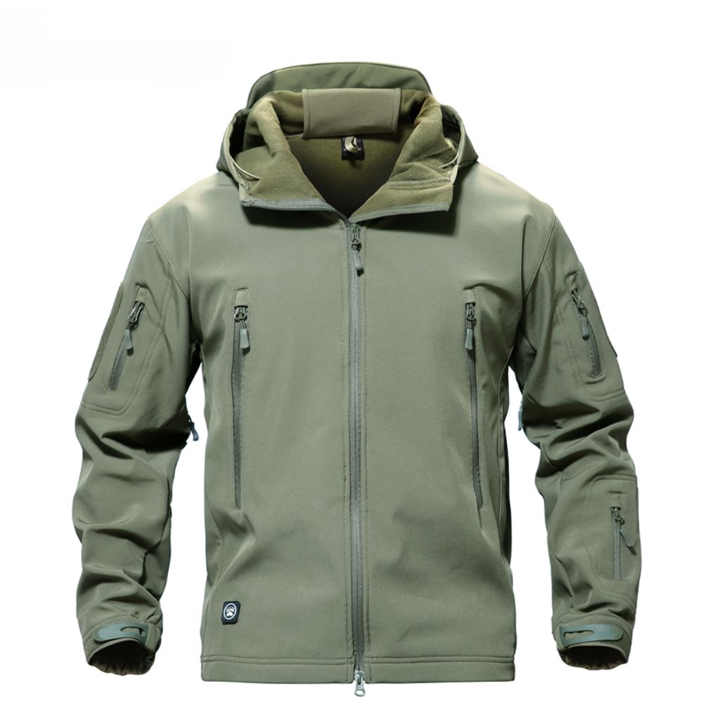 Giacca uomo termica impermeabile, ideale per escursionismo invernale e città, con cappuccio e tasche zip.