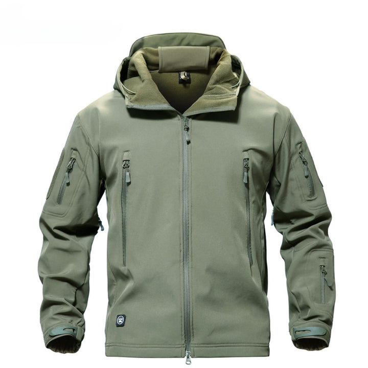 Giacca uomo termica impermeabile, ideale per escursionismo invernale e città, con cappuccio e tasche zip.