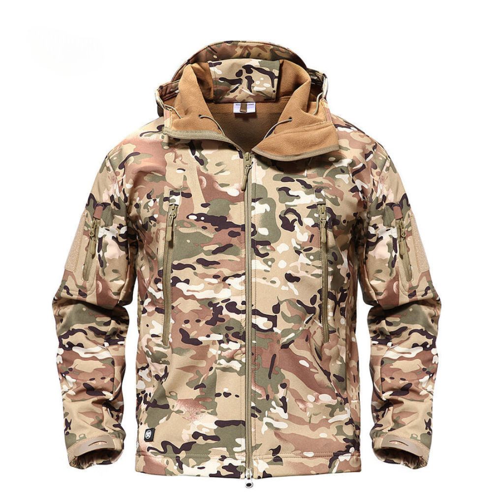 Giacca da uomo versatile, termica e impermeabile, con cappuccio isolante per outdoor e uso quotidiano.