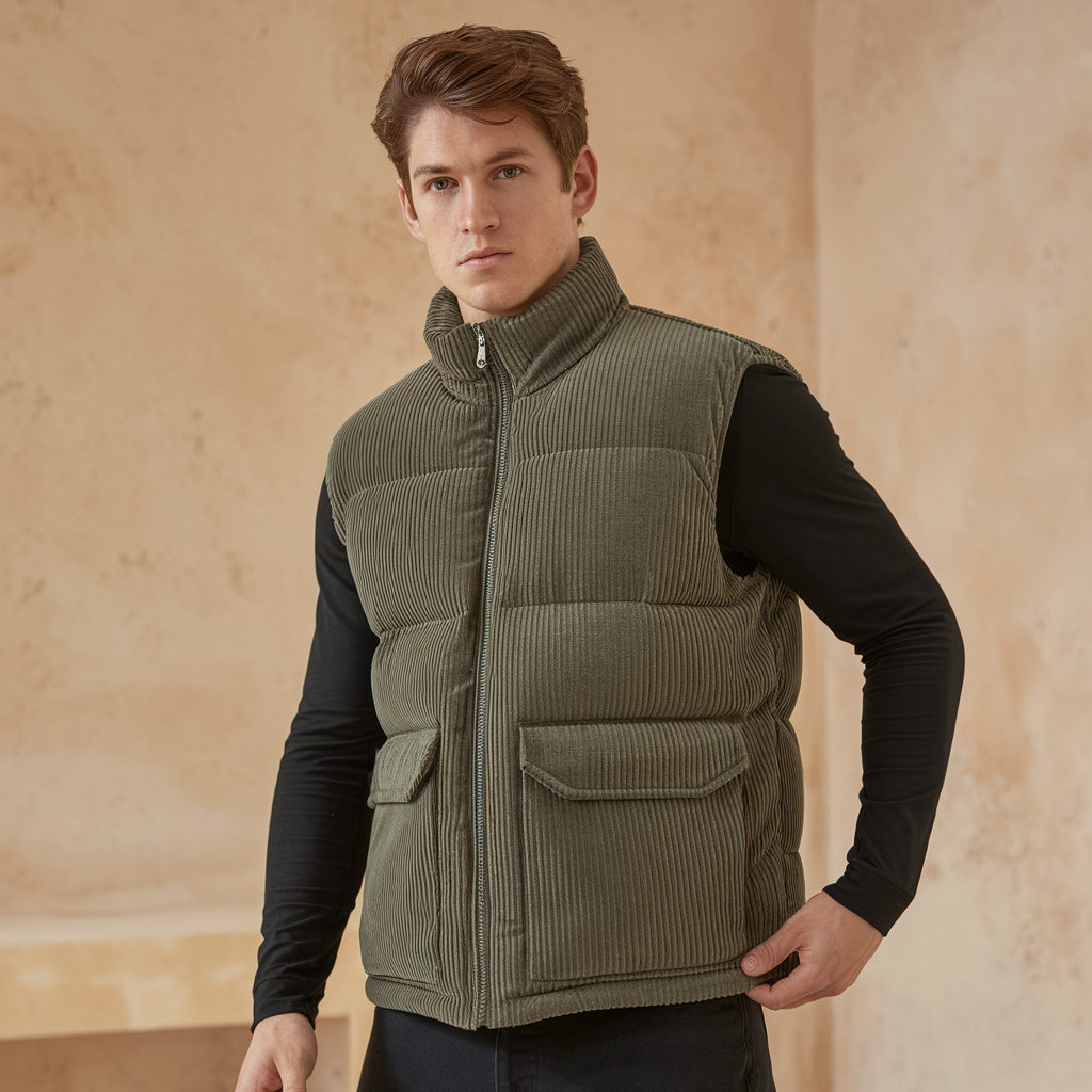 Gilet invernale da uomo classico e premium, ideale per un look elegante o casual con vestibilità sartoriale.