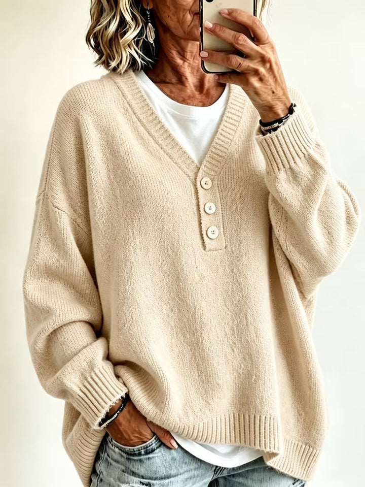 Maglione donna elegante casual tinta unita, stile morbido per comfort quotidiano. Perfetto per la moda femminile.