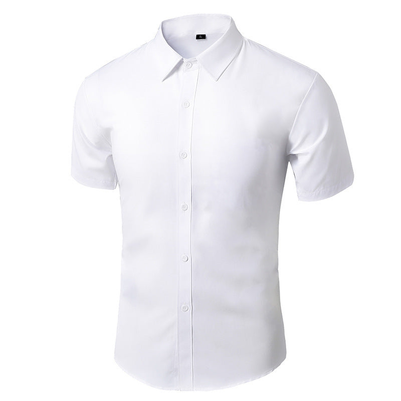 Camicia uomo moderna senza stiro a maniche lunghe. Slim fit, tessuto confortevole, look professionale per ufficio.