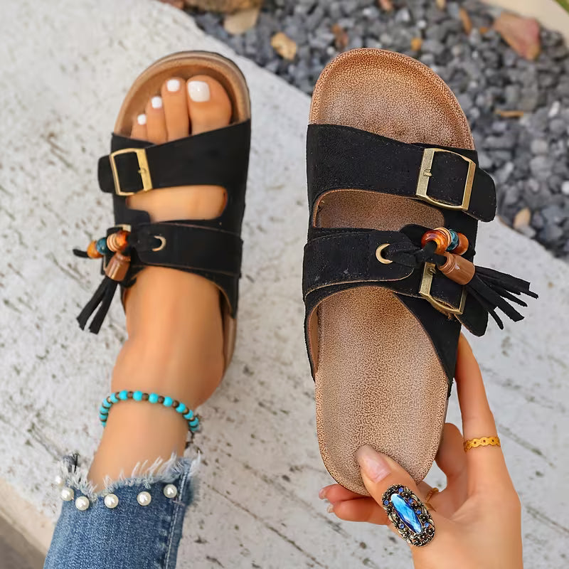 Sandali donna Rio Tassel, perfetti per un look casual estivo, unendo comfort e tendenza moda.