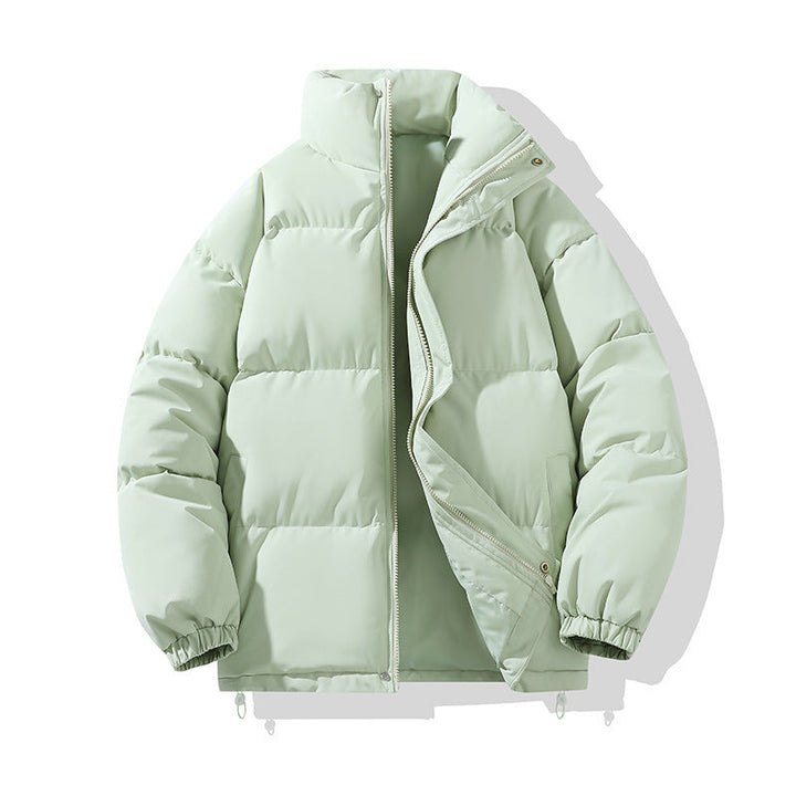 Giacca invernale donna imbottita oversize, calda e trendy, perfetta per l'inverno con colletto alto protettivo.
