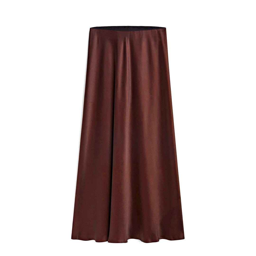 Gonna donna midi vita alta con spacco elegante e fascia elastica, ideale per l'ufficio o eventi serali.