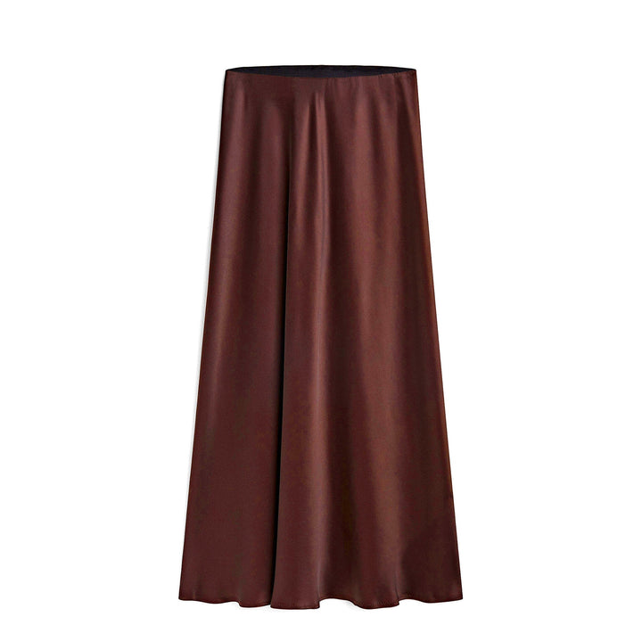 Gonna donna midi vita alta con spacco elegante e fascia elastica, ideale per l'ufficio o eventi serali.