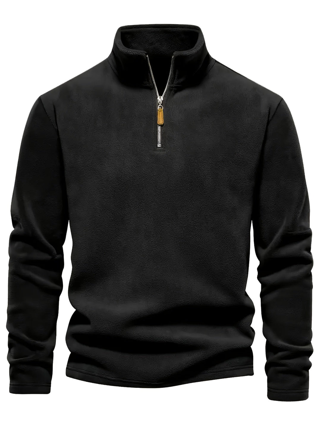 Maglia uomo versatile con maniche lunghe, mezza zip e collo alto, per moda maschile autunno inverno.