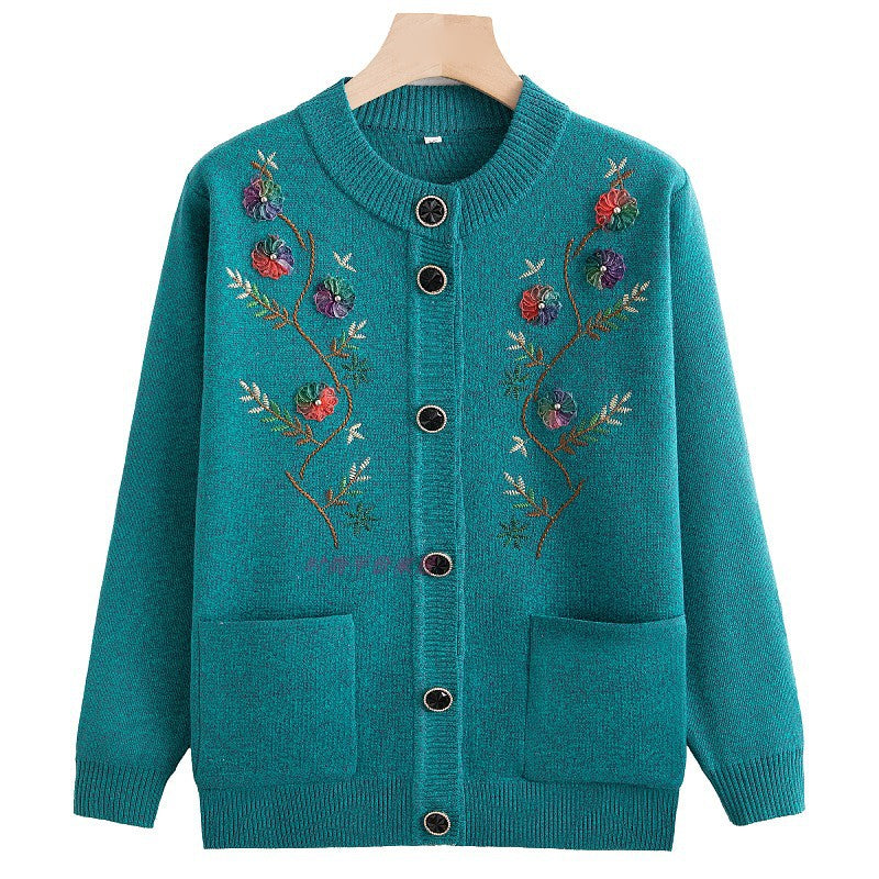 Cardigan donna invernale caldo ed elegante, con motivo 3D e bottoni. Perfetto per la moda e il comfort.