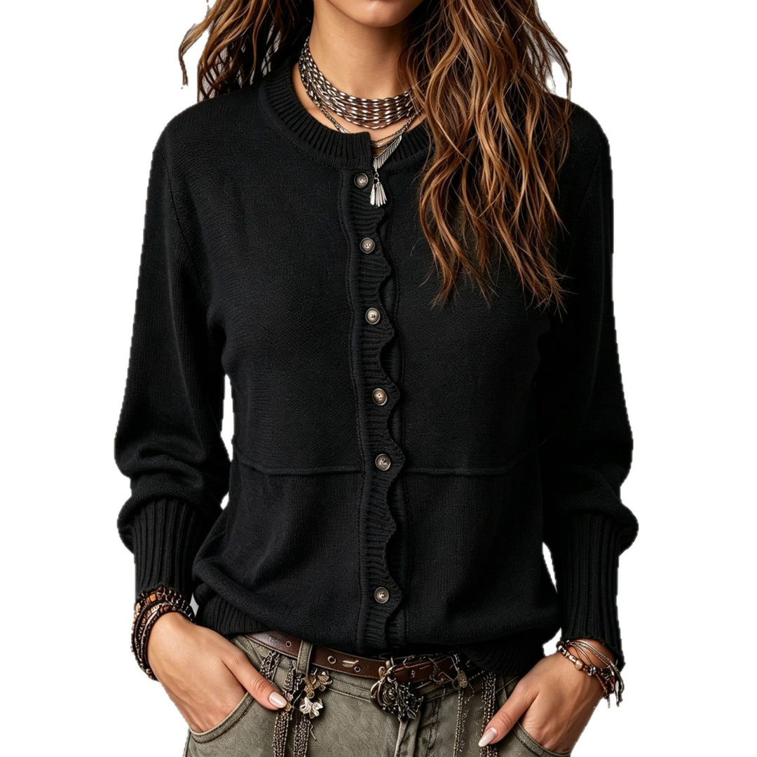 Cardigan donna versatile con bottoni, stile casual e maniche lunghe, ottimo per il comfort quotidiano.