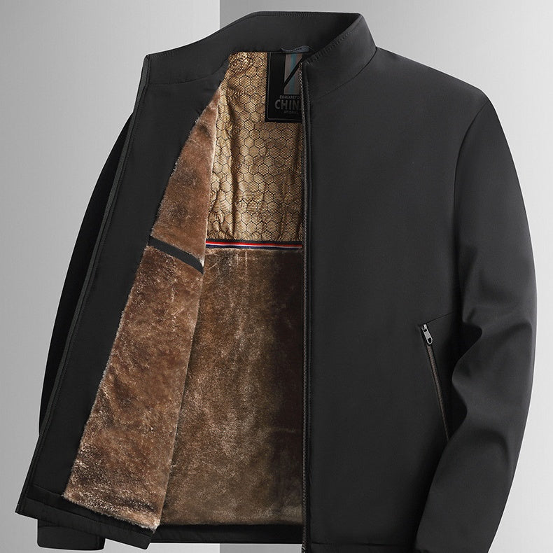 Giacca invernale uomo casual, calda e confortevole, con zip e collo alto, per l'abbigliamento di tutti i giorni.