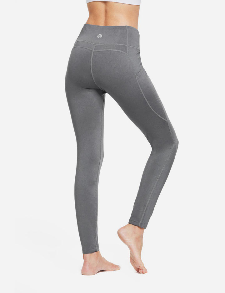 Leggings donna per escursionismo, termici, vita alta, con tasche per l'essenziale.