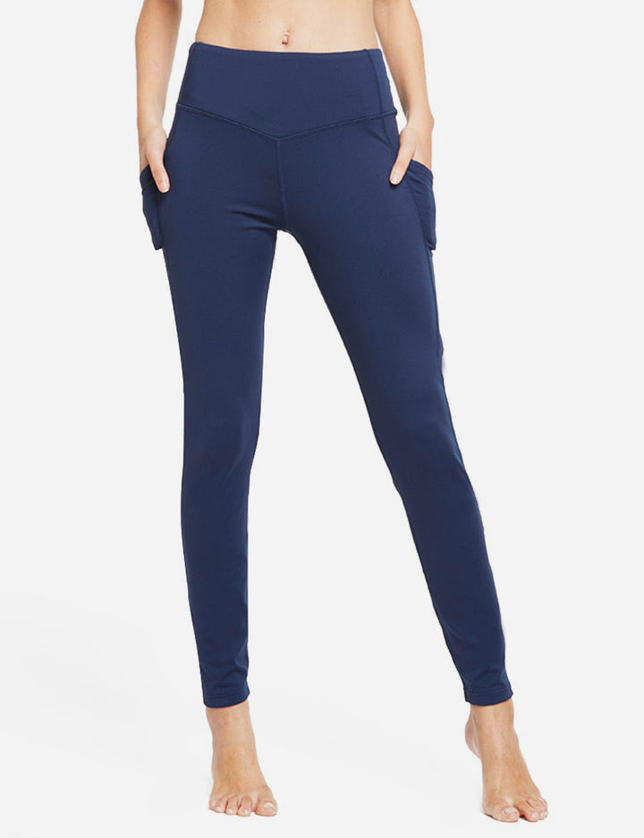 Leggings donna vita alta termici, perfetti per yoga e attività outdoor invernali.