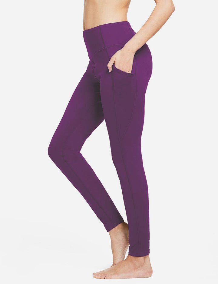 Leggings da allenamento termici donna, vita alta, con tasche, per palestra e outdoor.